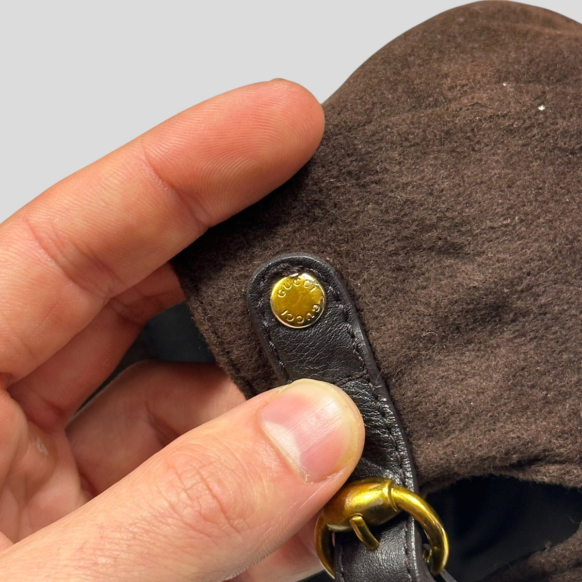 Gucci 00’s Cashmere Wool Leather Newsboy Jockey Hat - S/M | O/S, Brown