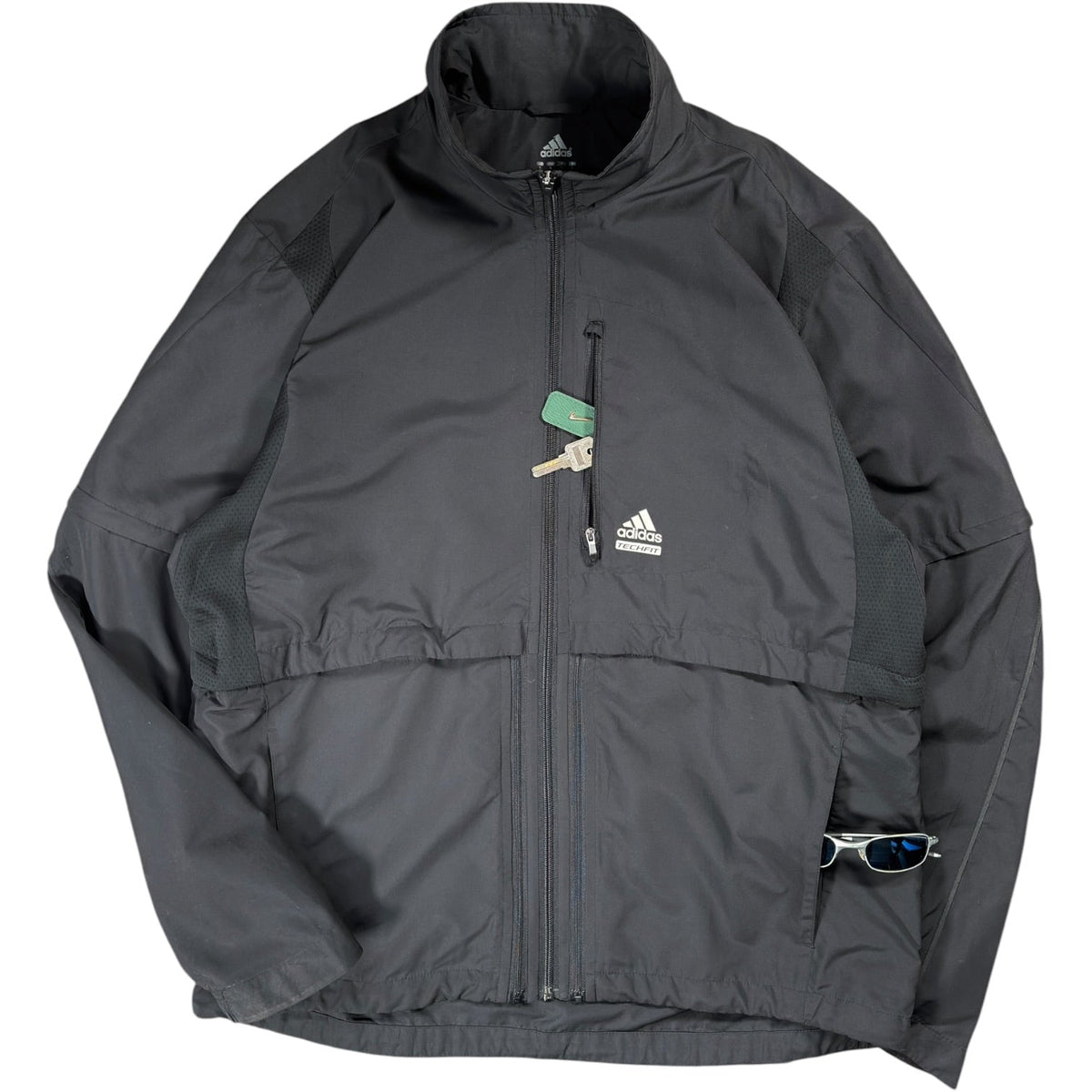 Adidas 2007 Tech Fit Convertible Mesh Jacket L | Large, Black
