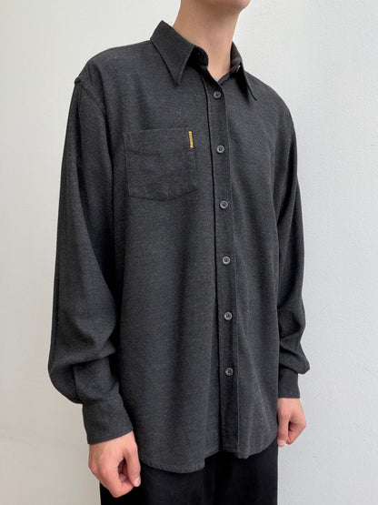 Armani Jeans 90s Drape Shirt | O/S, Charcoal