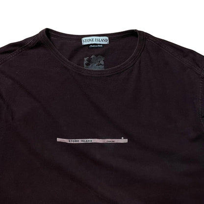 S/S 2000 Wine Red Adhesive Mini Spell-Out Long-Sleeve T-Shirt