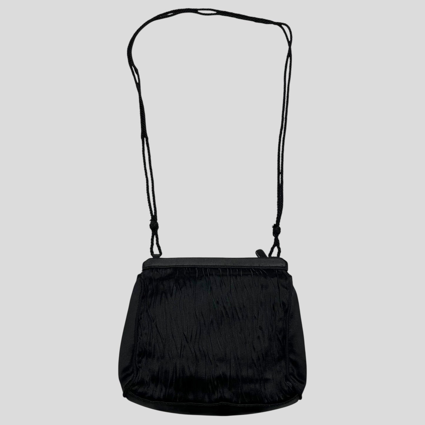 Prada Milano 90’s Velvet Textured Stripe Crossbody Bag | O/S, Black