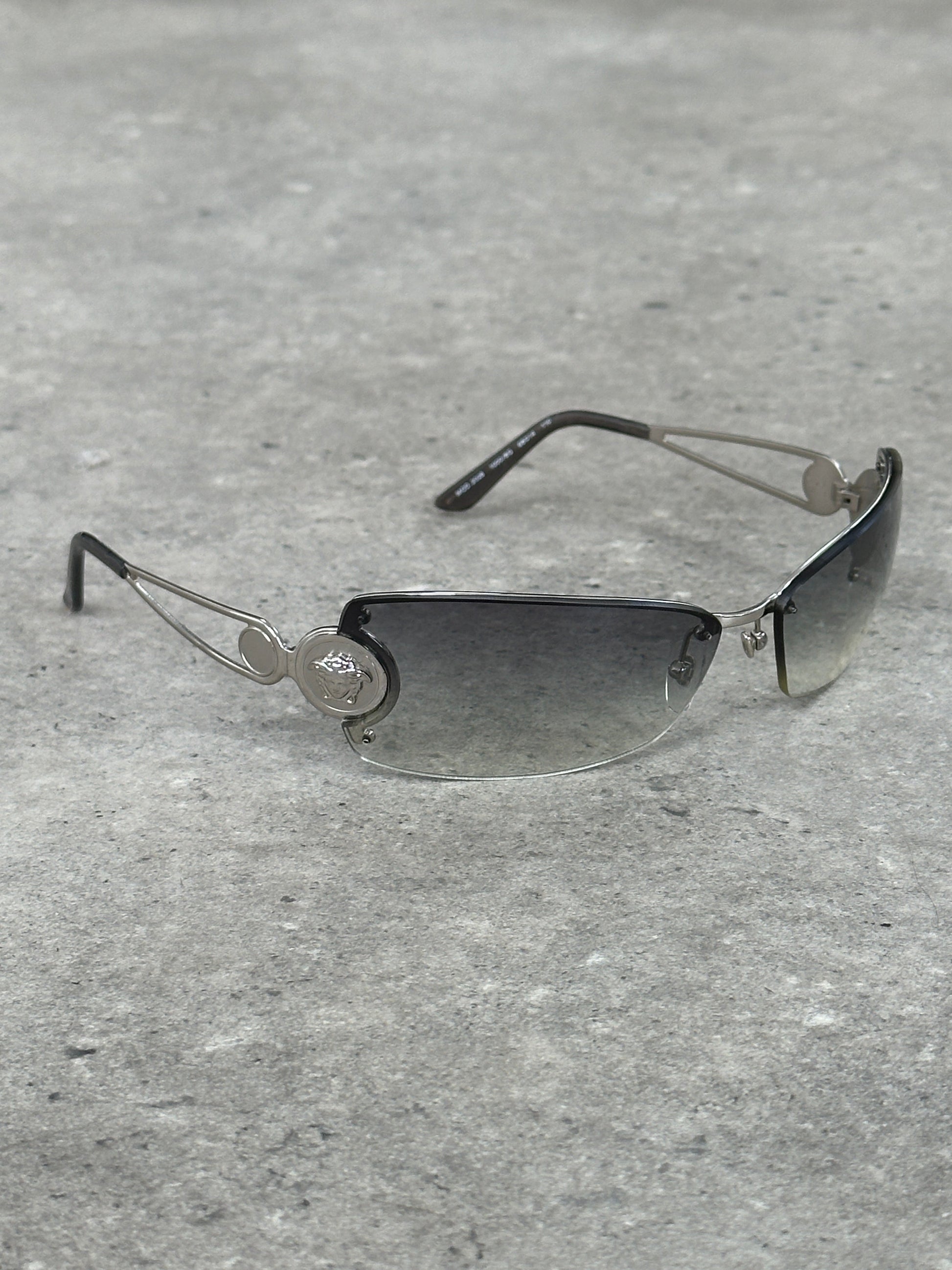 Versace 2000s Medusa Logo Rimless Sunglasses