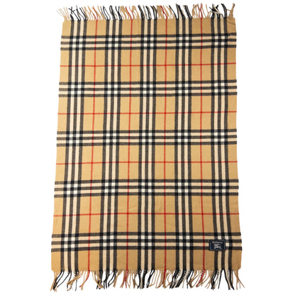 Vintage Burberry Nova Check Tassel Throw Blanket