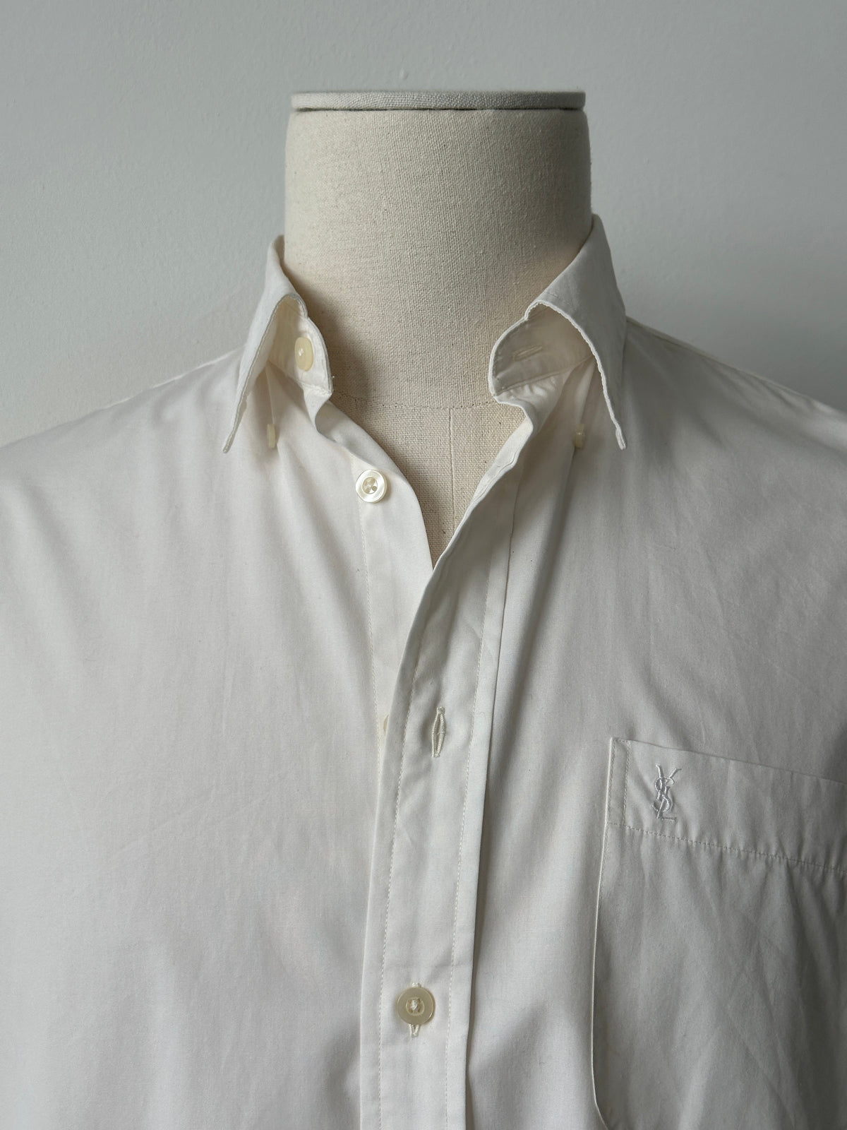 Yves Saint Laurent Pour Homme 2000s Cotton Logo Shirt - M