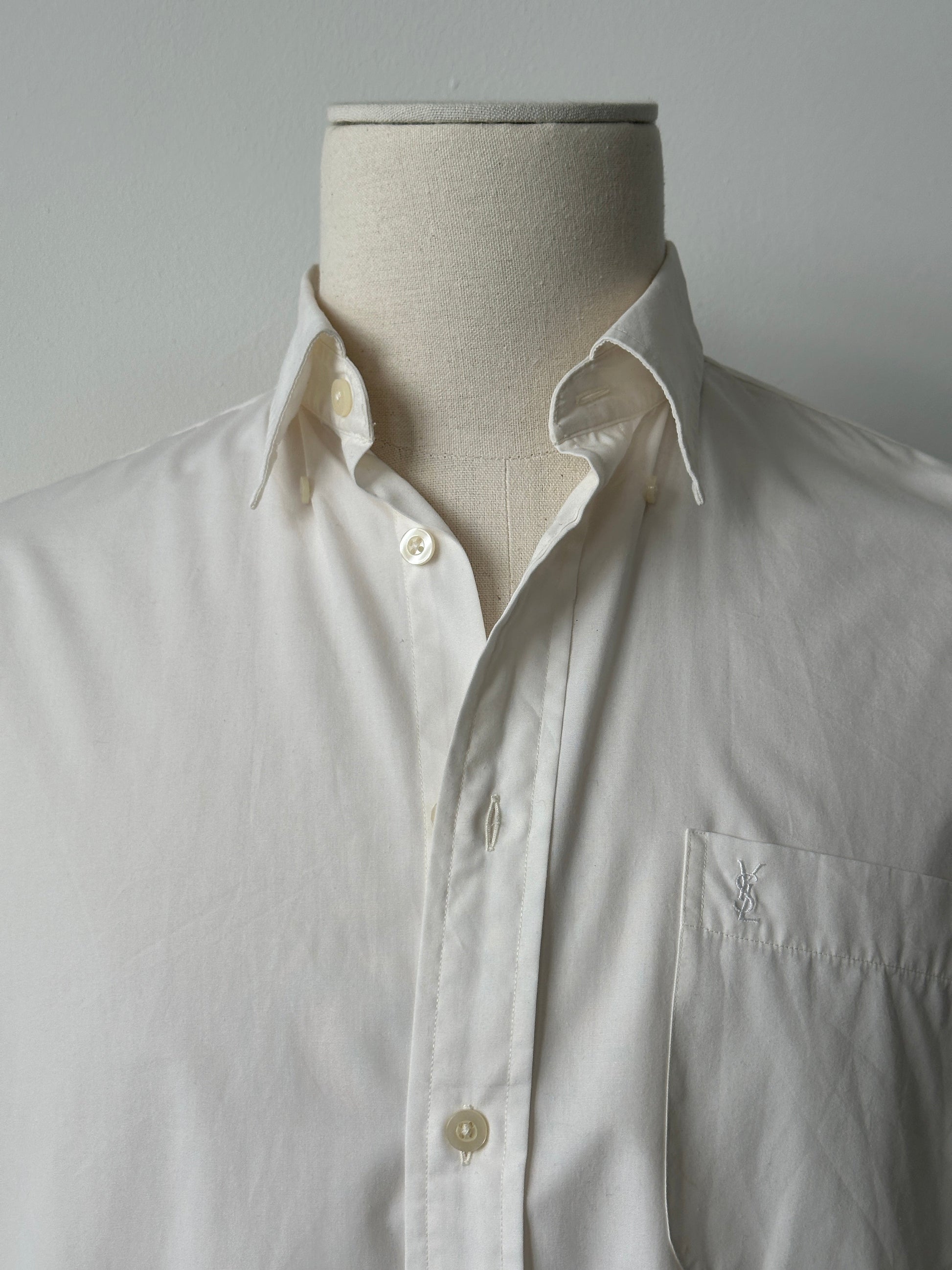 Yves Saint Laurent Pour Homme 2000s Cotton Logo Shirt - M