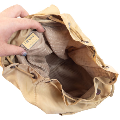 Vintage 2000s Prada Bucket Backpack | O/S, Beige