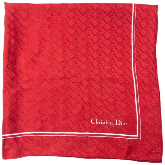 Vintage Dior Monogram Silk Scarf | O/S, Red