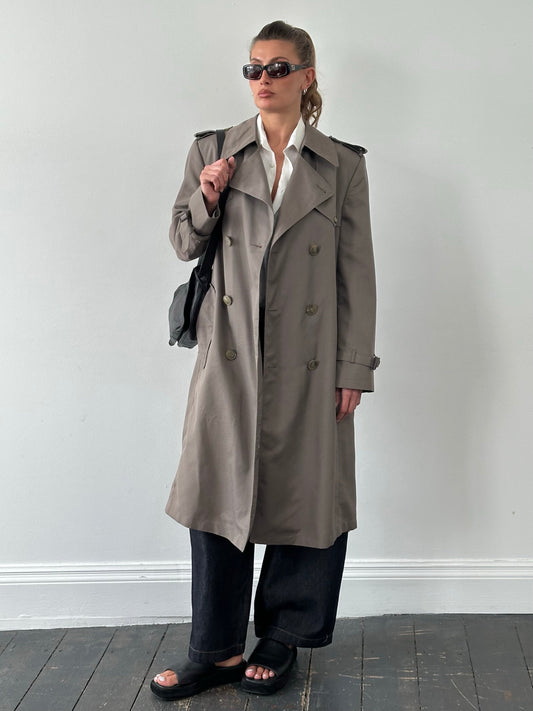 Christian Dior Monsieur 1980s Double Breasted Belted Trench Coat - L