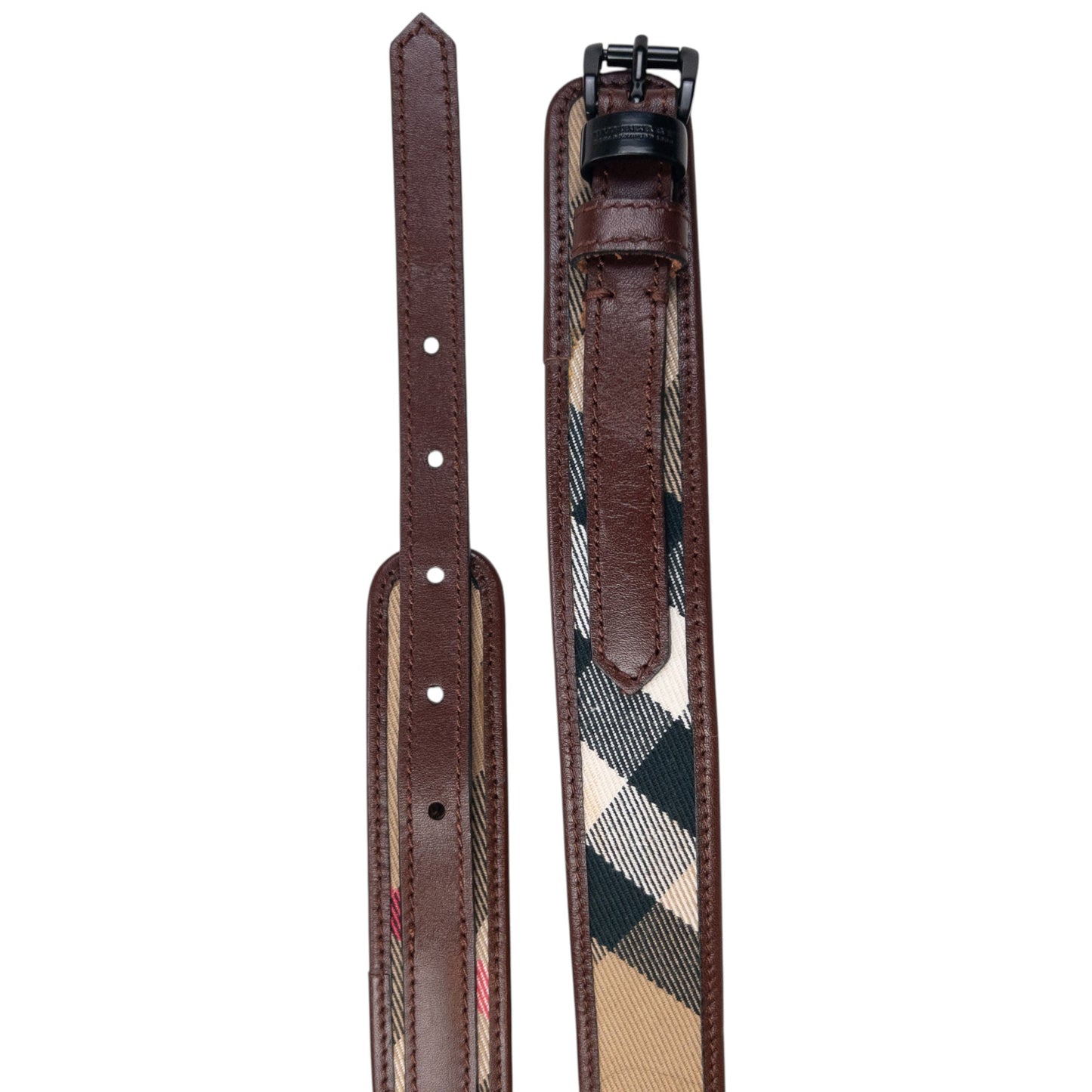 Vintage 2000s Burberry Nova Check Leather Belt Size W34 | O/S, Brown