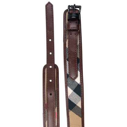 Vintage 2000s Burberry Nova Check Leather Belt Size W34 | O/S, Brown