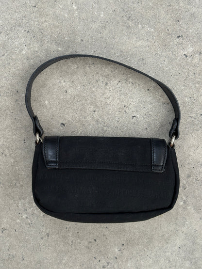 Emporio Armani 1990s Leather Monogram Mini Shoulder Bag