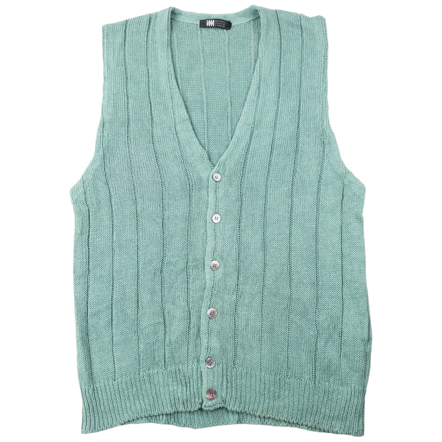 Vintage 90s Issey Miyake Button Up Sweater Vest Size L | Large, Cream