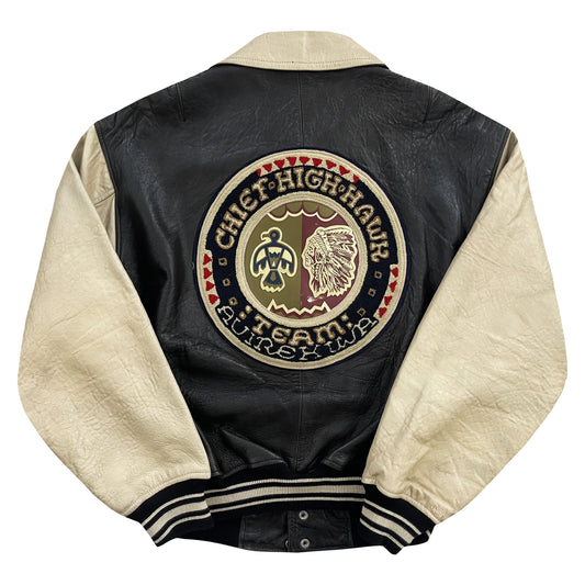 Avirex Chief High Hawk Leather Varsity Jacket - L