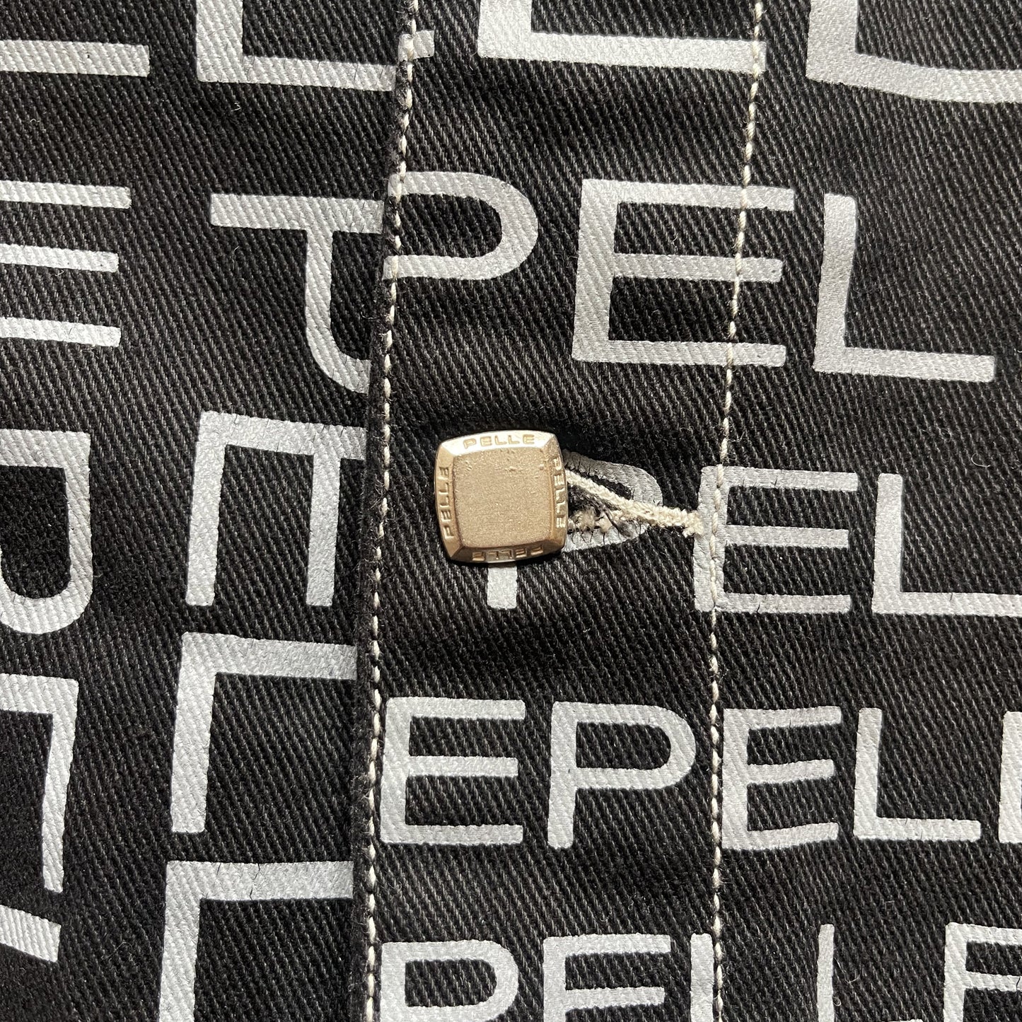 Pelle Pelle Script Full Print Denim Jacket - XL