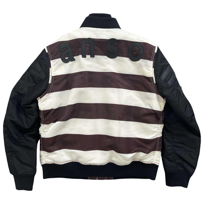 Vanson Leathers Striped Bomber Jacket - XL