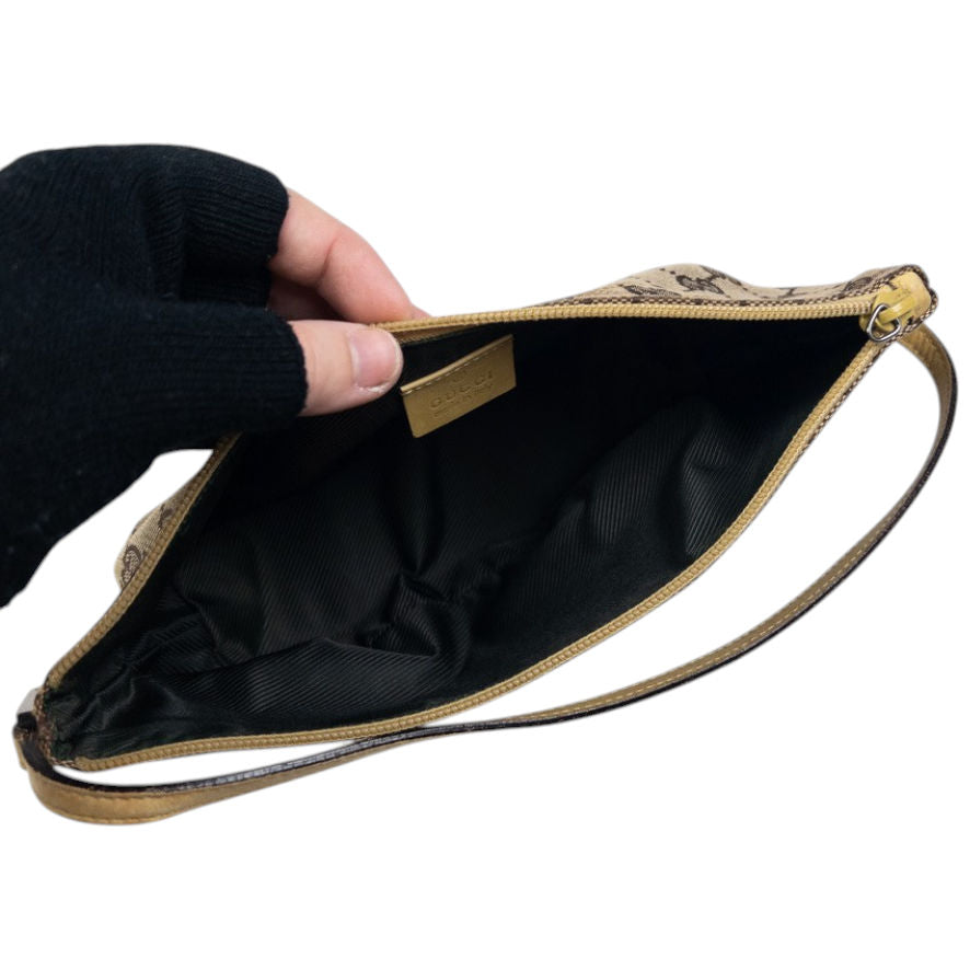 Vintage Gucci Monogram Pochette Mini Baguette Shoulder Bag