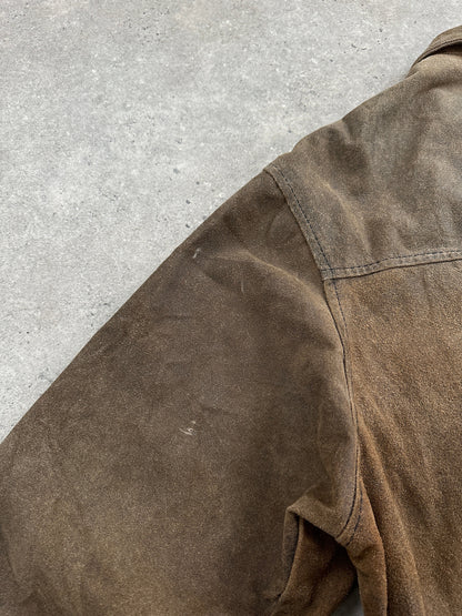 Vintage 1980s Boxy Leather Jacket - XL