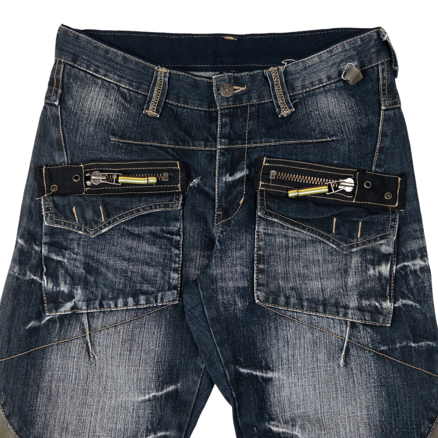Vintage PPFM Multi Zip Denim Jeans Size W31