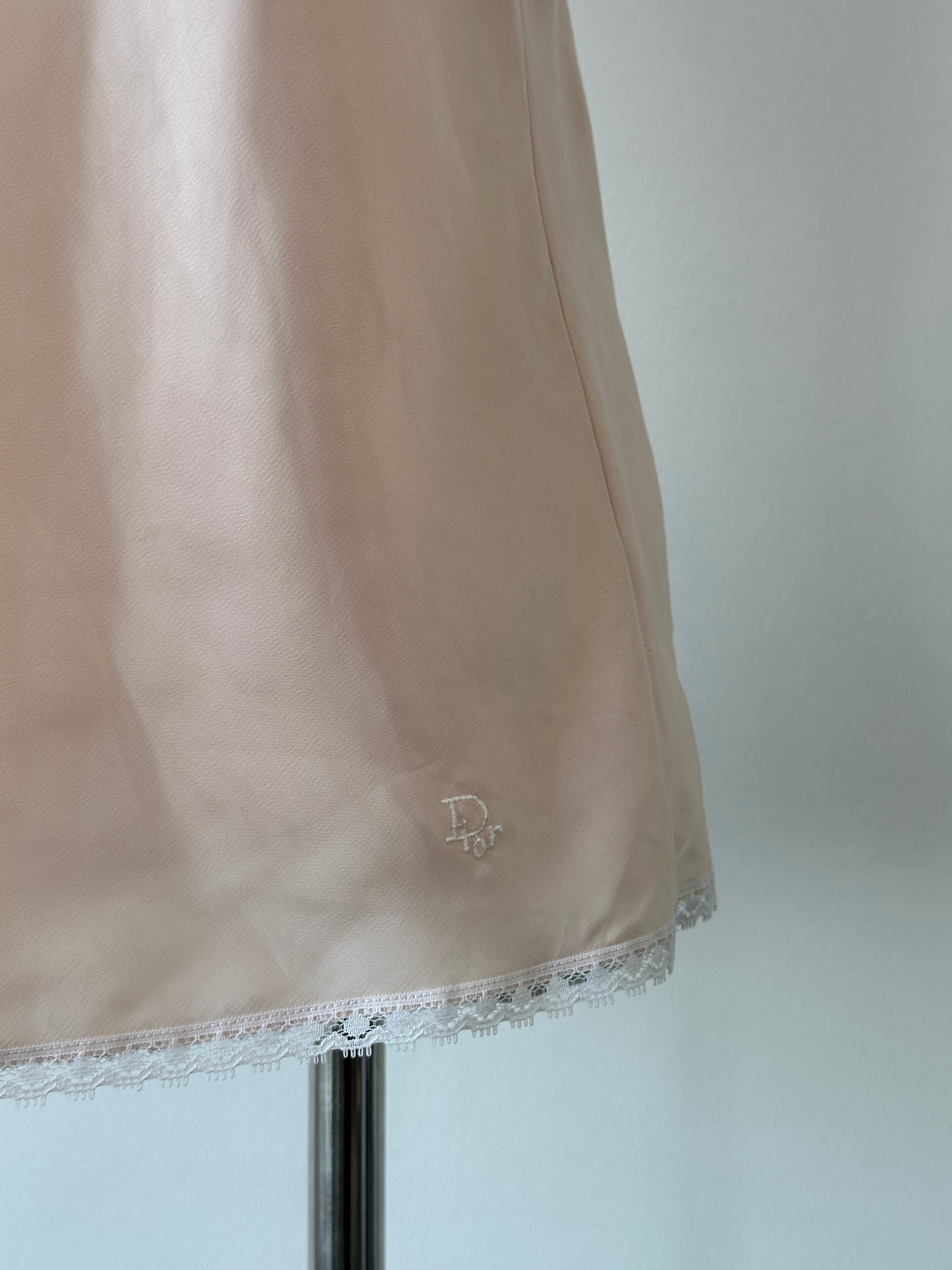 Christian Dior 1990s Satin Lace Logo Cami Top - S