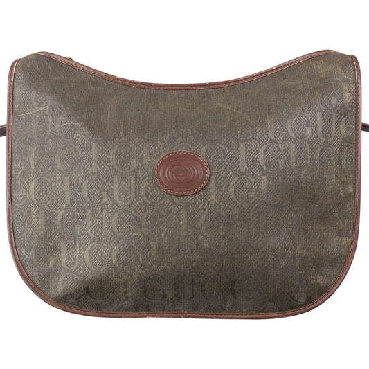 Vintage 80s Gucci Monogram Crossbody Bag | O/S, Brown