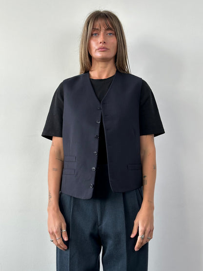 Yves Saint Laurent Pour Homme Pure Wool Tailored Waistcoat - 40R/XL