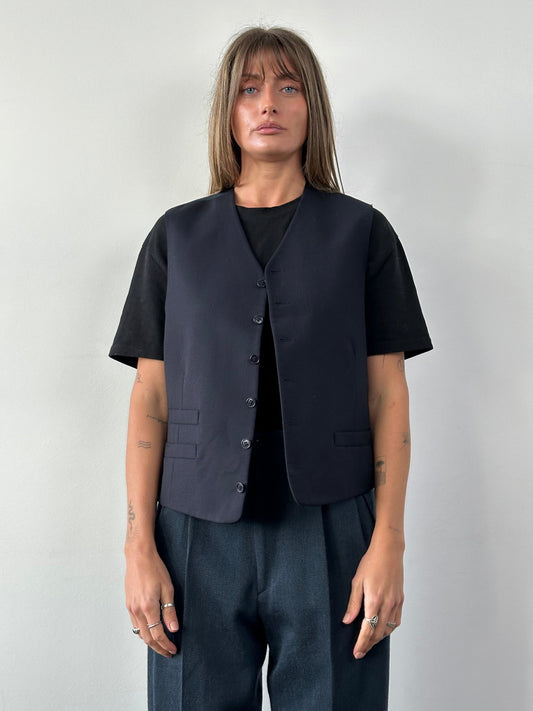 Yves Saint Laurent Pour Homme Pure Wool Tailored Waistcoat - 40R/XL