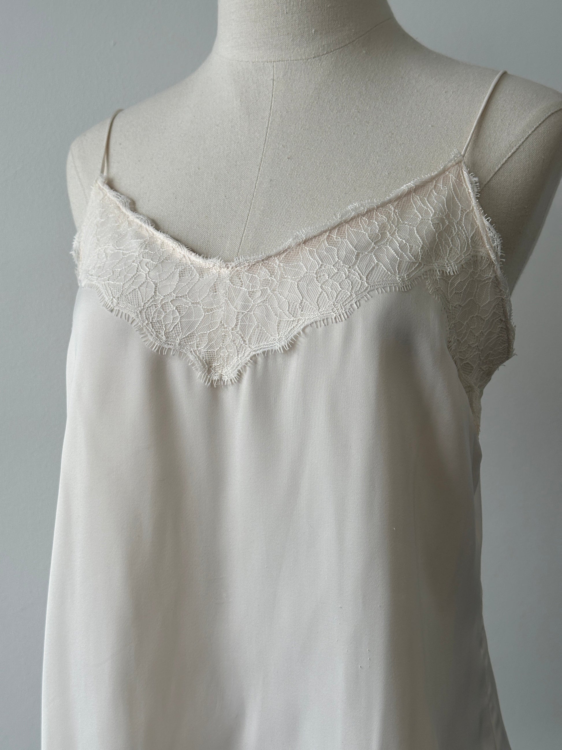 Vintage 2000s Satin Lace Top - M