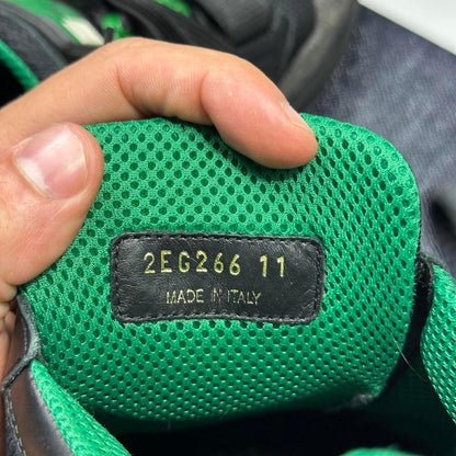 Prada 2018 Mechano Mercurio Verde Rubber + Leather Logo Trainers - UK11/11.5