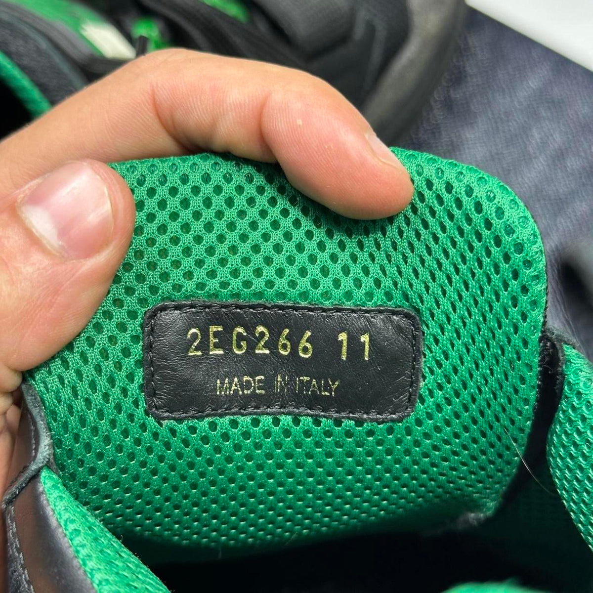Prada 2018 Mechano Mercurio Verde Rubber + Leather Logo Trainers - UK11/11.5 | 11, Grey