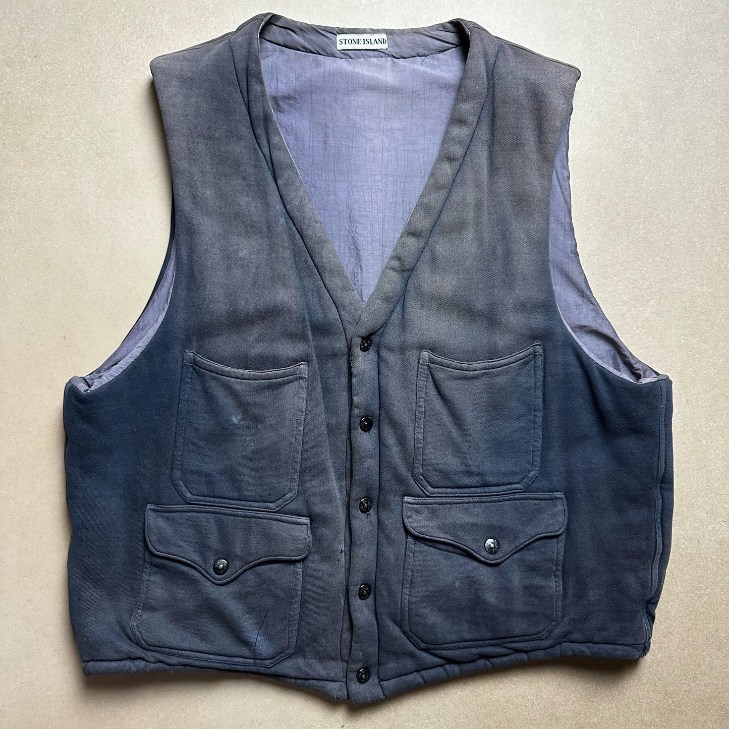 A/W 1987 Sun Faded Padded Script Cargo Vest