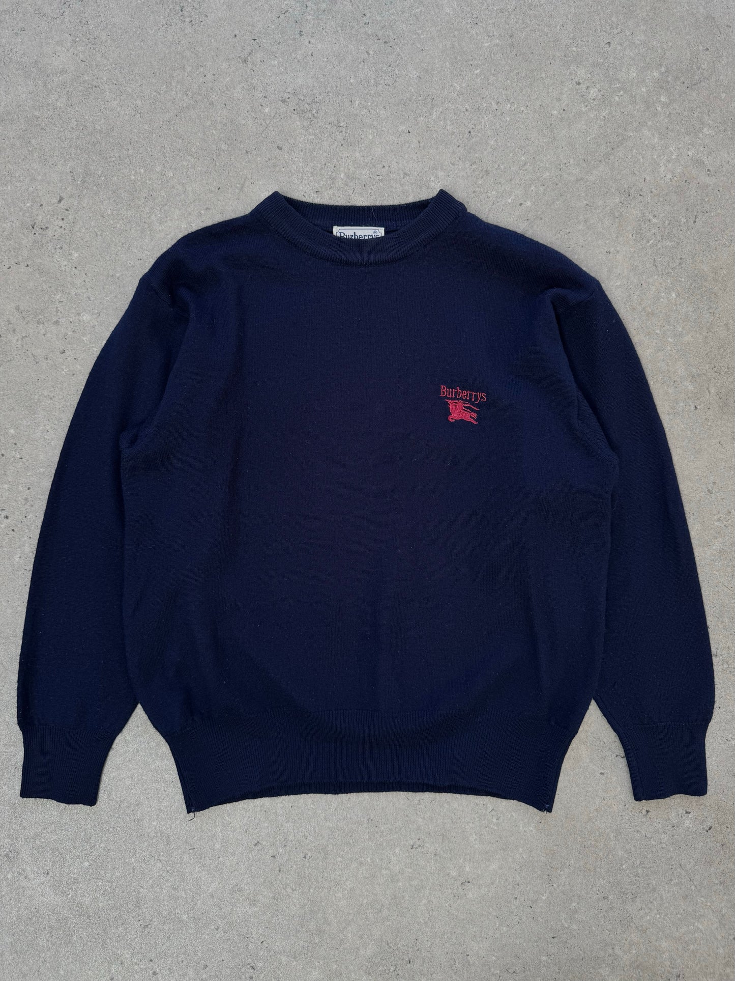 Burberry 1990s Wool Knit Logo Jumper - XS