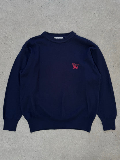 Burberry 1990s Wool Knit Logo Jumper - XS