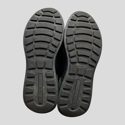 Prada 2018 Mechano Mercurio Verde Rubber + Leather Logo Trainers - UK11/11.5