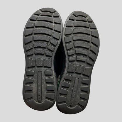 Prada 2018 Mechano Mercurio Verde Rubber + Leather Logo Trainers - UK11/11.5 | 11, Grey
