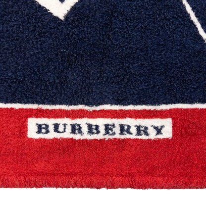 Vintage 2000s Burberry Ball & Umbrella Print Beach Towel | O/S, Blue