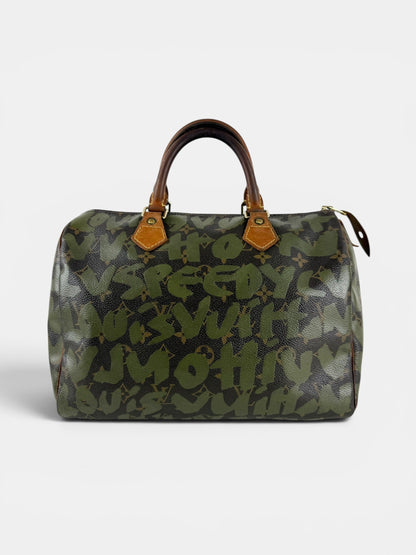 2001 Louis Vuitton x Stephen Sprouse Khaki Graffiti Speedy 30 Handbag | O/S, Multicoloured