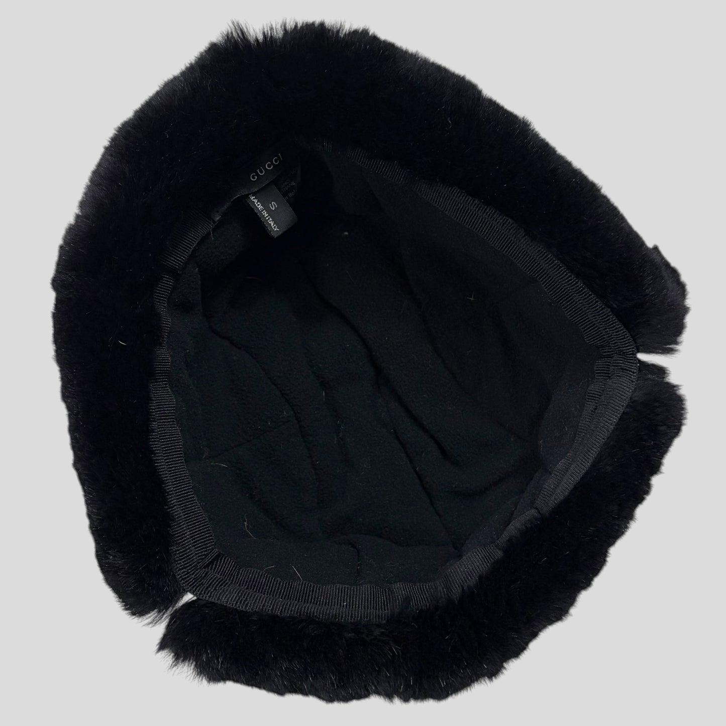 Gucci by Tom Ford 00’s Nylon Canvas Fur Trapper Hat - S | O/S, Black