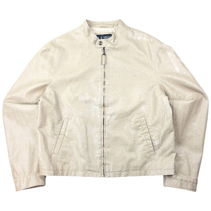 Vintage Armani Jeans Leather Biker Jacket Size M