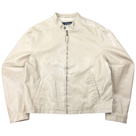 Vintage Armani Jeans Leather Biker Jacket Size M