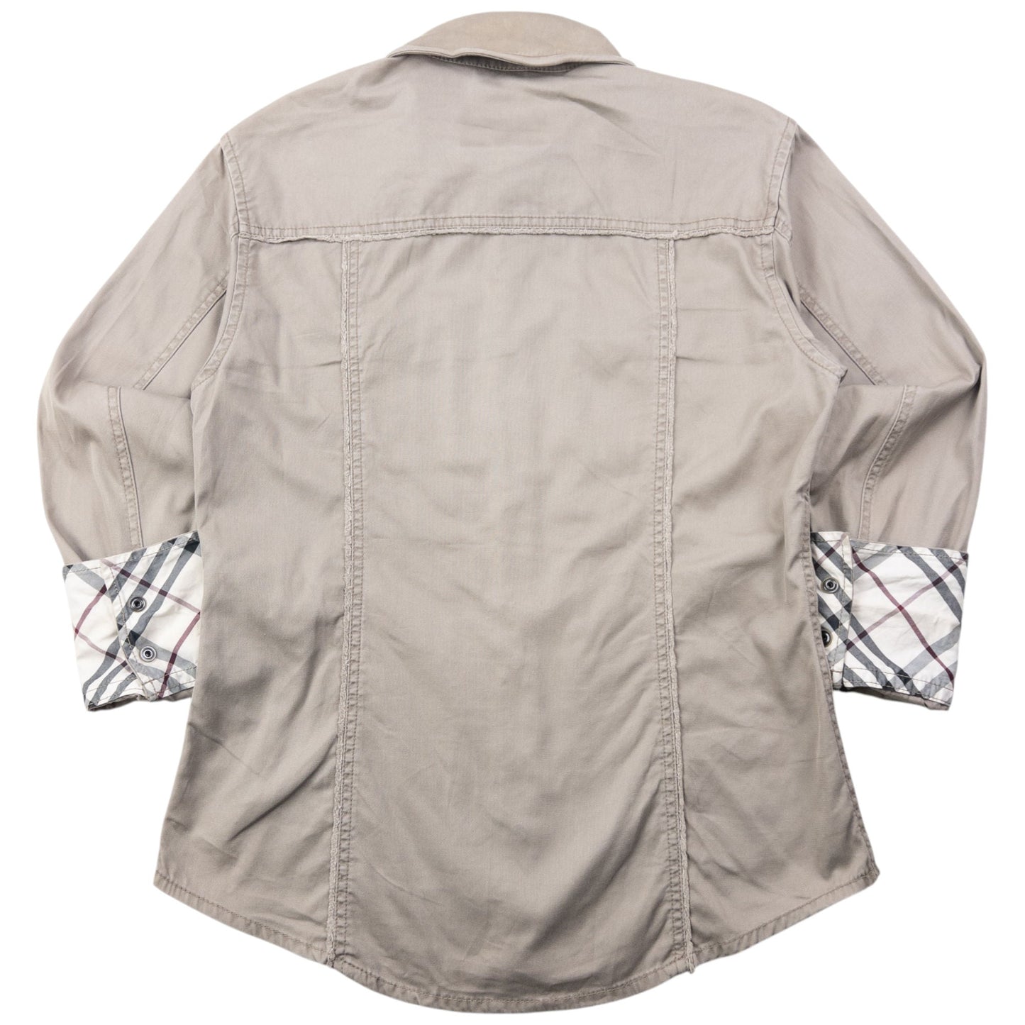 Vintage Burberry Black Label Nova Check Cuff Jacket Womens Size M