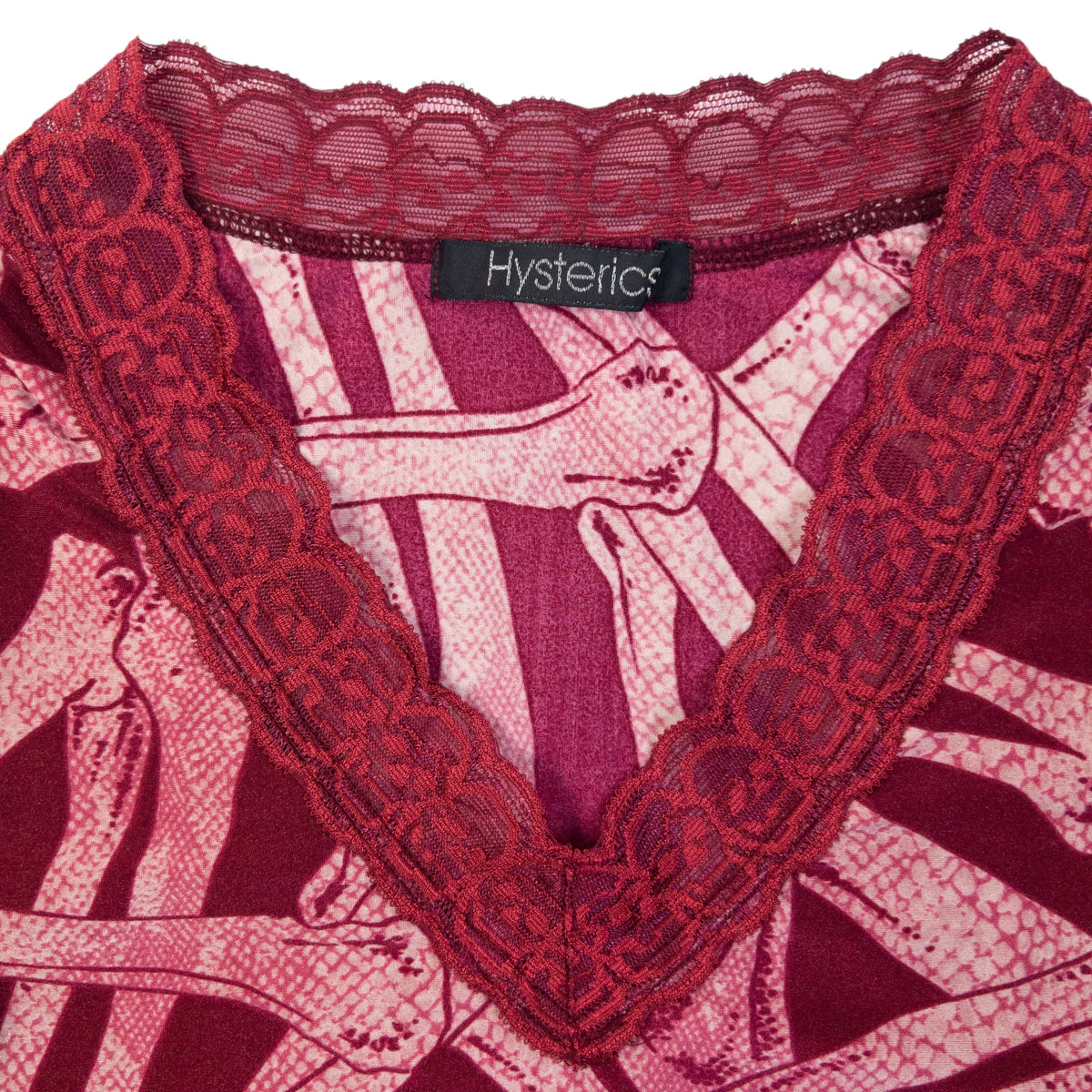 Vintage 90s Hysteric Glamour Bone Print Long Sleeve Top Womens Size S | Small, Multicoloured