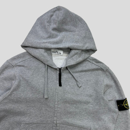 Stone Island Zip-up Grey Cotton Hoodie - M