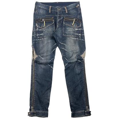 Vintage PPFM Multi Zip Denim Jeans Size W33