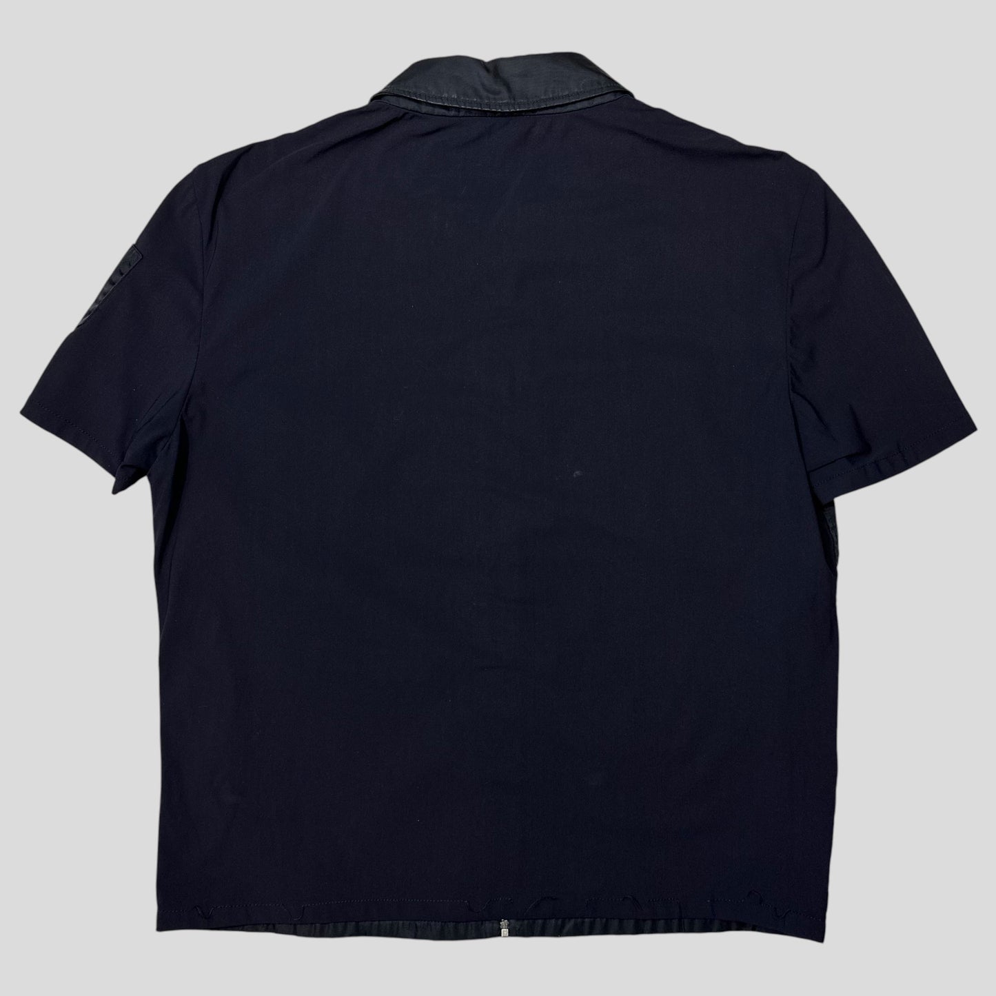 Prada SS00 Gabardine Nylon Hybrid Mini Pocket Shirt - L (M) | Default Title, Navy