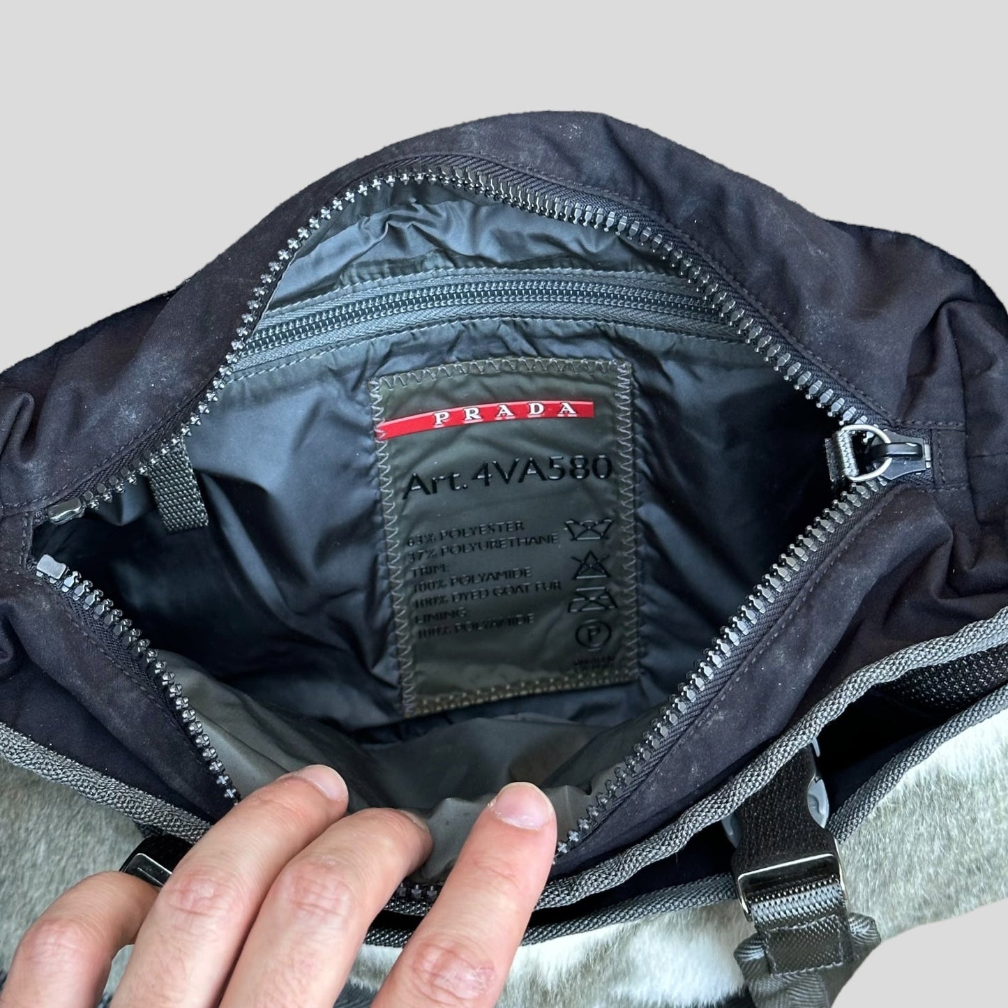 Prada Sport 2004 Eskimo Goat Fur Technical Handbag
