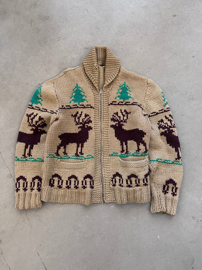 1960's Cowichan Deer Sweater - M | Default Title, Red