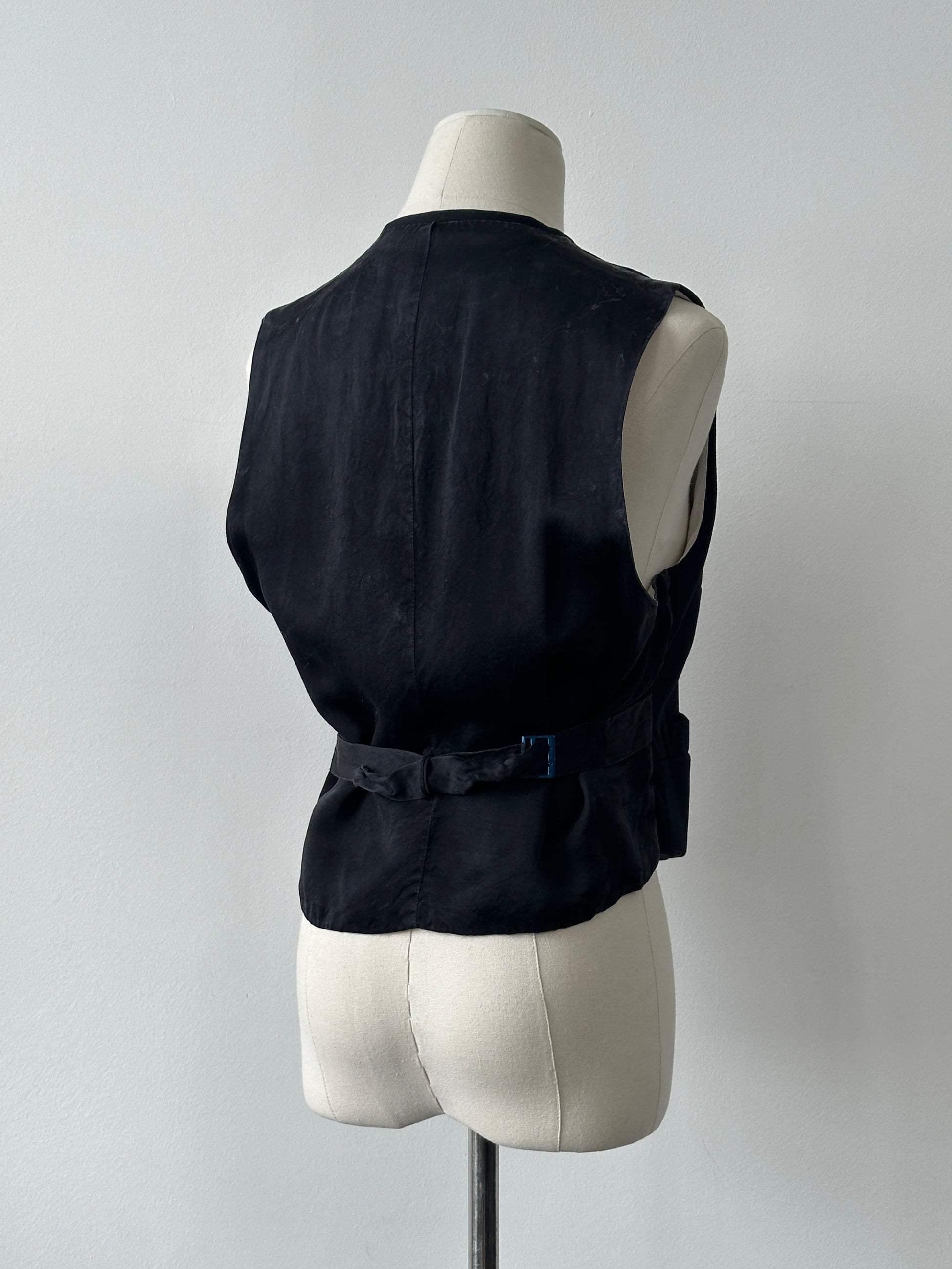Vintage 1990s Pure Wool Tailored Waistcoat - M