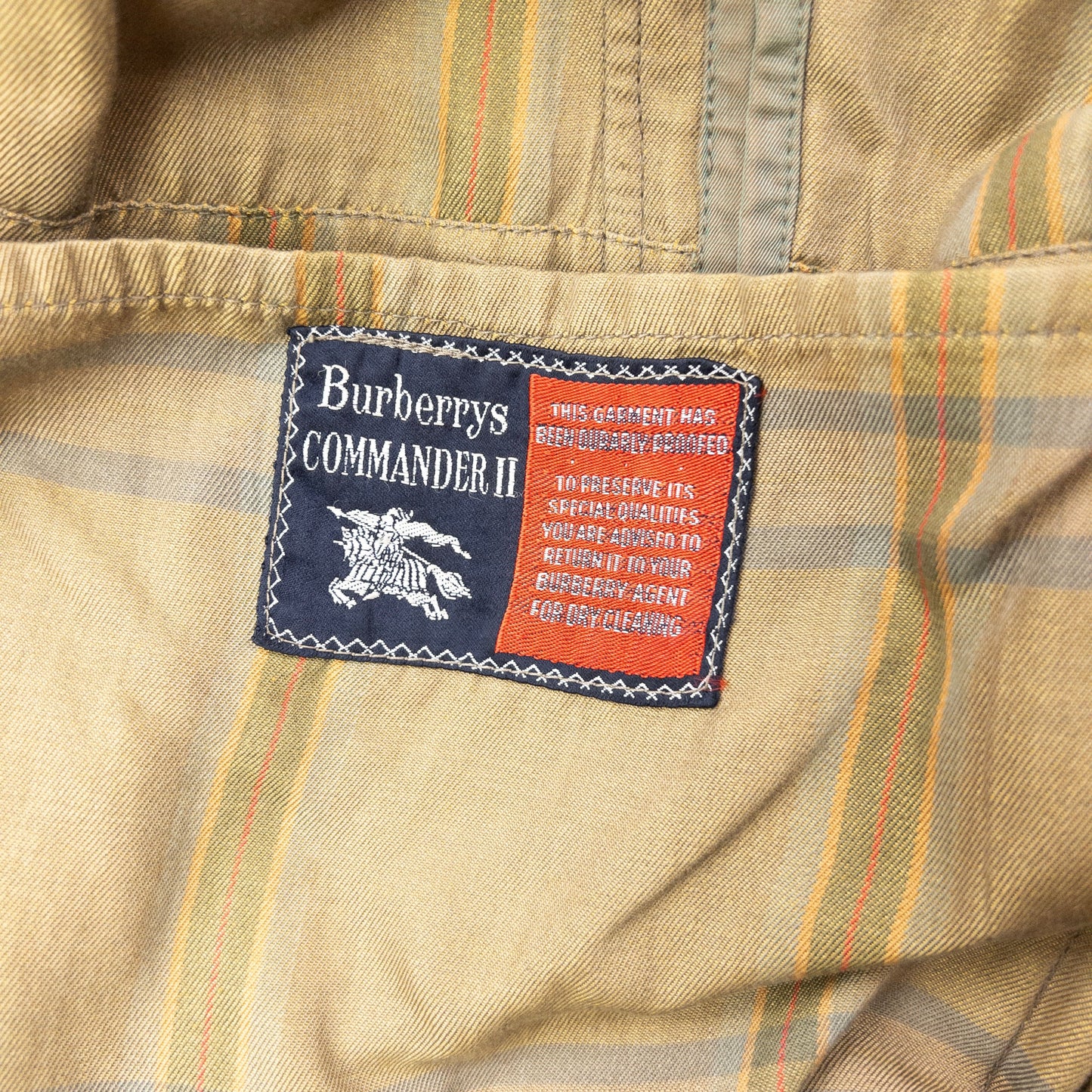 Vintage 80s Burberry Commander II Nova Check Lined Trench Jacket Size XL