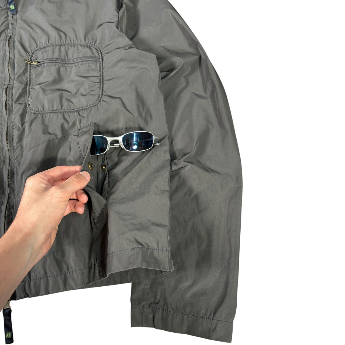 Armani Jeans 00's Dark Grey Cropped Multipocket Jacket XL | XL, Grey