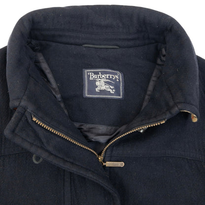 Vintage 90s Burberry Wool Duffle Jacket Size XL | O/S, Navy